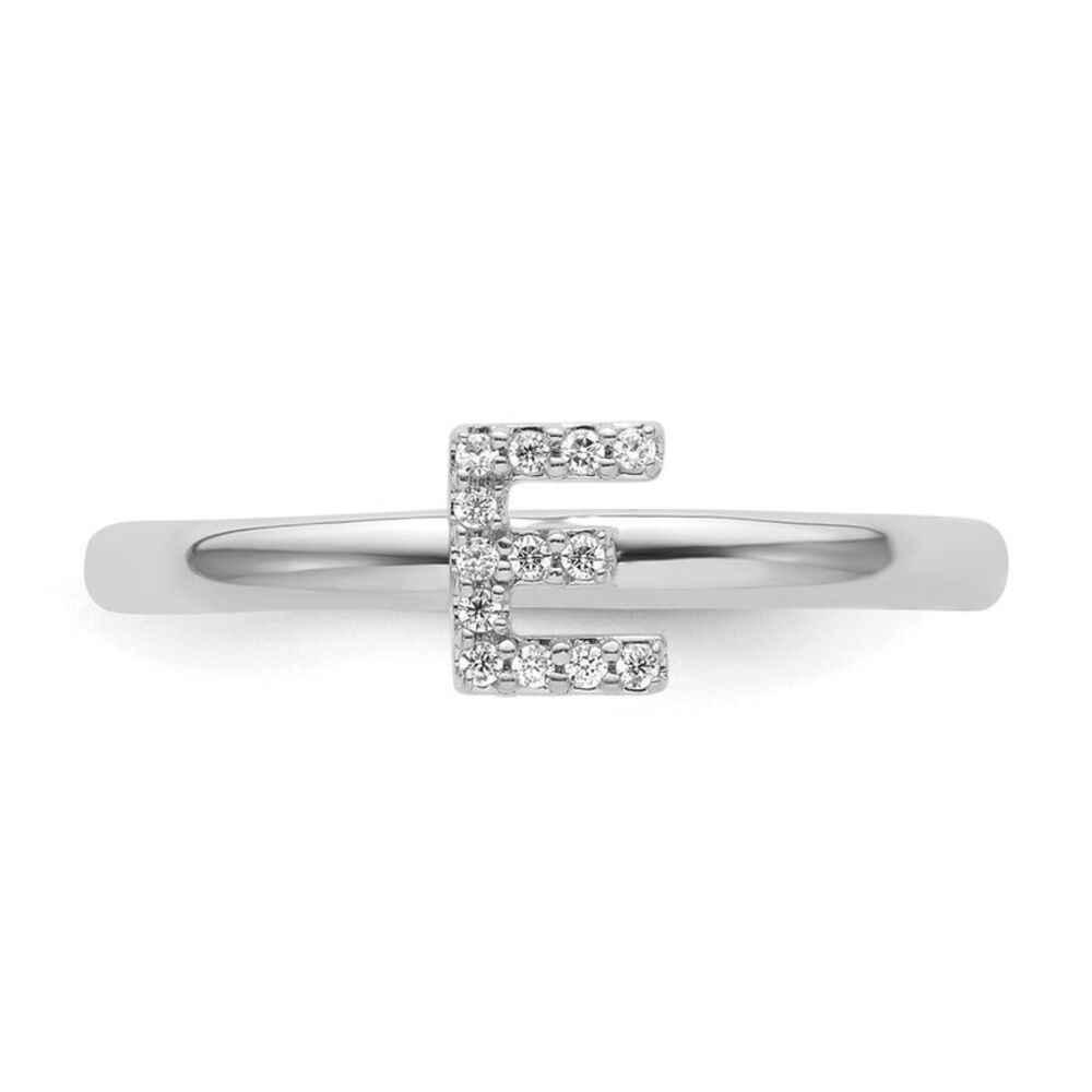 Kazi Luxury 14k White Gold Stackable Diamond Init… - image 4